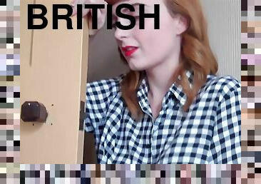 British redhead Lola Gatsby wanks and sucks me off before i cum in her mouth