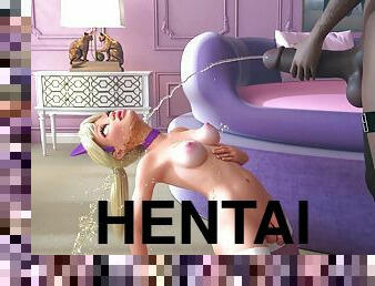 transsexual, preto, namorada, fudendo, hentai, 3d