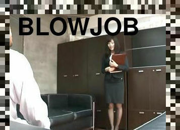 Miku Sunohara enjoys while giving a blowjob in the office