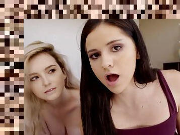 Cock Gobbling Cousin - young lexi lore sharing dick in amateur threesome