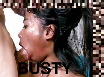 Busty Asian Facefucked And Pounded Hard