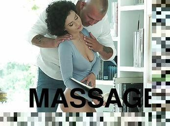 Neck massage leads to passionate fucking with busty Stacy Bloom
