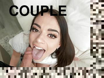 Sophia Burns enjoys while getting cum in mouth - HD POV video