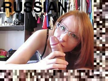 Russian POV Nerdy Teen StepSister in POV homemade hardcore with cumshot