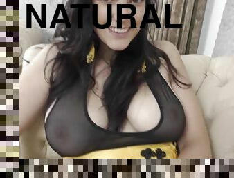 Lovely natural titties - super cute brunette girlfriend solo