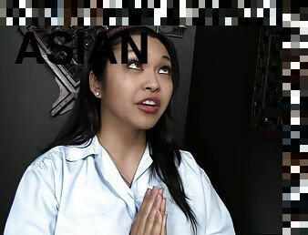 Mika Tan visits to confess her sins for a BBC gloryhole sucking for Sledge Hammer