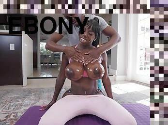Ebony Mystique shows her massive butt and gets fucked balls deep