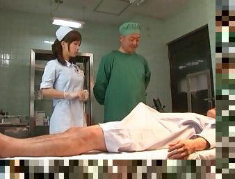 Japanese nurse wearing a uniform being fucked - Minami Kojima