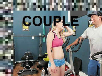 Fit model Abby Adams gets fucked by her personal trainer in the gym