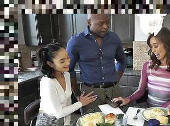Interracial dicking in the kitchen with Christy Love & Avery Black
