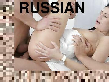 Russian chick likes to have anal sex in threesome - Erika A.