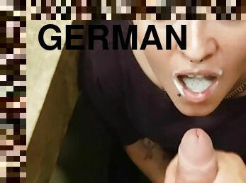 German amateur girlfriend get mouth creampie