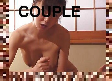 POV video of topless Maria Yuuki pleasuring a stiff dick. HD