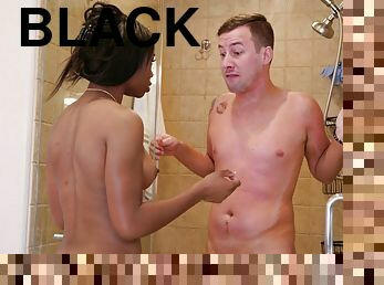 Breath-Taking Black Lady At The Interracial Brazzers Scene In Shower