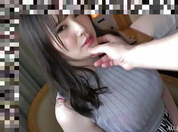 Busty Japanese chick Fujishiro Momone enjoys pleasuring a large dick