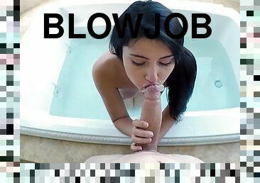 Adria Rae POV bath blowjob & awesome doggy fucking. 1080p HD