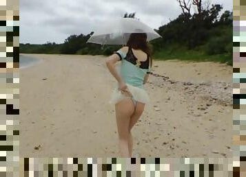 POV video of kinky Rio Hamasaki blowing a stranger in outdoors