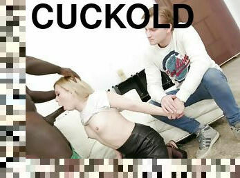 Cuckold Sits Back and Enjoys as BBC Pumps Hot Blonde Anna Rey Full of Seed