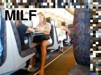 Blonde MILF in the train
