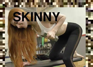 Hardcore fucking on the gym floor with skinny redhead Jane Rogers