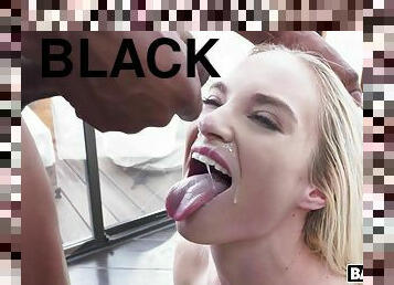 Provocative blonde model Lana Sharapova takes a black dick up her ass