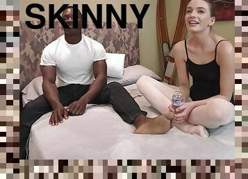 OOps sorry skinny ballerina has interracial intercourse with cumshot