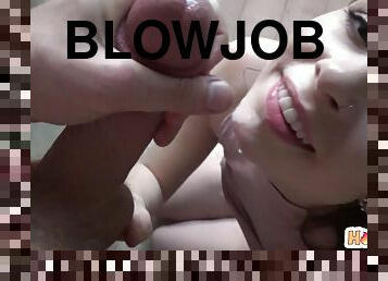 Amazing sloppy blowjob by amateur Alex Blake with cum on face