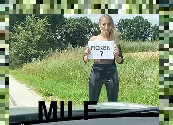 Blonde hitchhikes for sex and gets fucked by a stranger