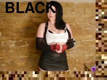 Slutty costume makes black cock hard for her