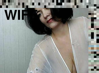 Hot wife striptease on webcam
