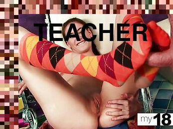 Horny Teacher Pussy Licking and Hard Doggystyle Sex