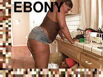 BBW Ebony Tricks Plumber Into Hard Fucking