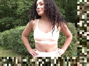 Fantastic Liv Revamped with curly hair fucked in outdoors by her BF