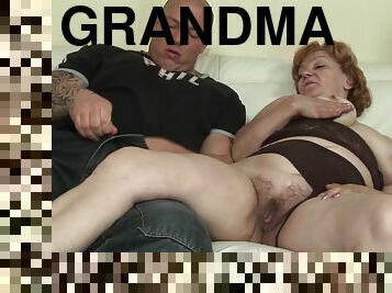 Crazy redhead 74 years old toothless grandma gets extreme rough big dick banged