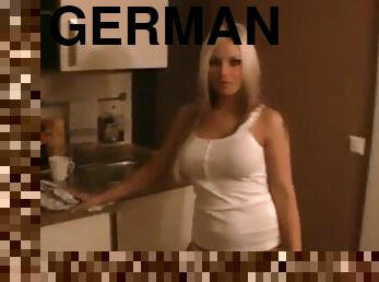 Sexy german teen gets fucked in the kitchen.