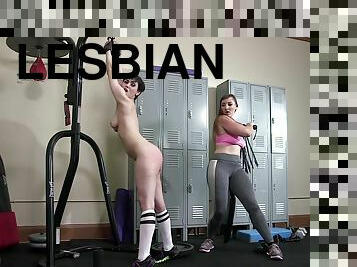 lesbian Audrey Noir wants to fuck with horny Mistress Kara at the gym