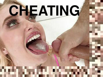 Cheating girlfriend Chloe Cherry punished with a double penetration