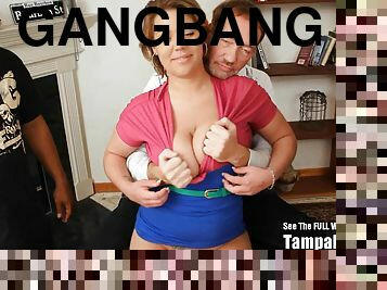 Big Tits Tan Slut Gangbang Fuck Party!