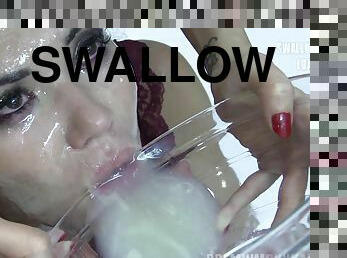 Eva swallows 58 huge mouthful cumshots