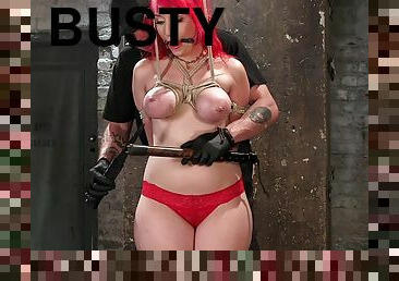 Busty slut Proxy Paige with pink hair endures extreme torture