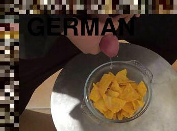 German Amateur Couple Share Slave with Lesbian Cunt Licking and Cum on food Sharing