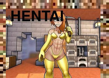 HornyCraft Minecraft Hentai game parody PornPlay Ep. 1 a sexy golden bikini armor for Alex