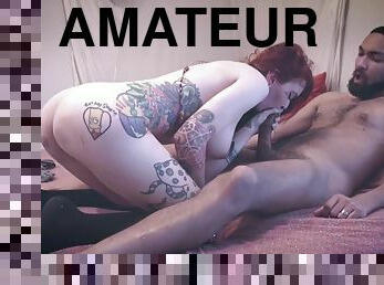 Amateur home video of interracial sex with redhead Felix Rae