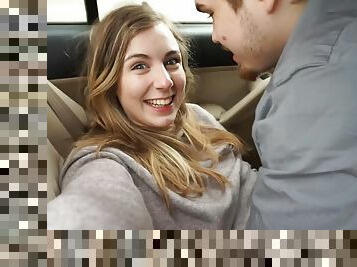 My naughty girlfriend and me having adventure fucking in car and got caught