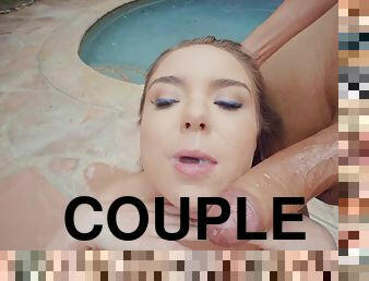 Amazing Megan Marx enjoys rough sex with a stranger by the pool