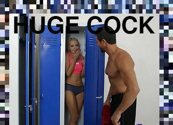 Teen Helena Moeller can't wait to get her mouth around gym instructor's cock
