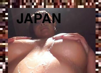 Sexy Japanese Aoi blowing a fat friend's penis in the bathroom