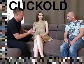 Mellisandra enjoys fuck with hairless guy while her boyfriend watches