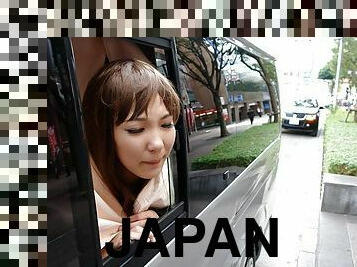Japanese brunette, Kei Mizushima is having a car sex, uncensored