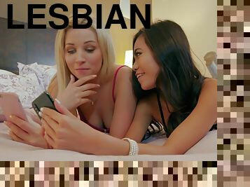 pussy licking and gentle kissing are adorable with lesbian Vina Sky